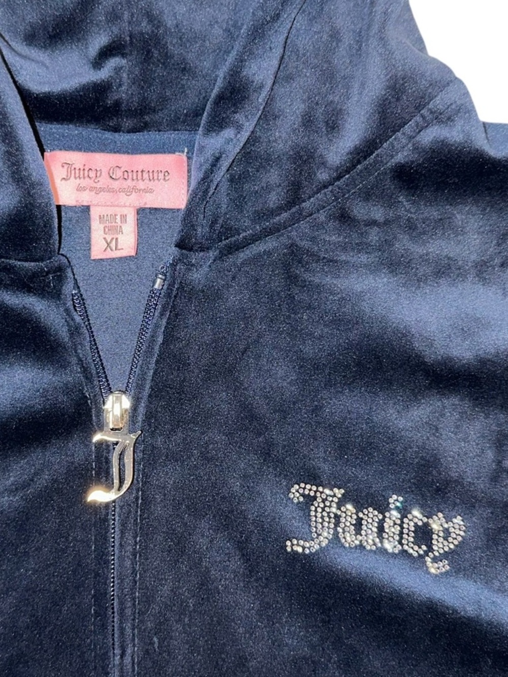 Juicy Couture Regal Blue Velour Tracksuit with Rhinestone Logo Detail Women’s XL - Picture 5 of 14